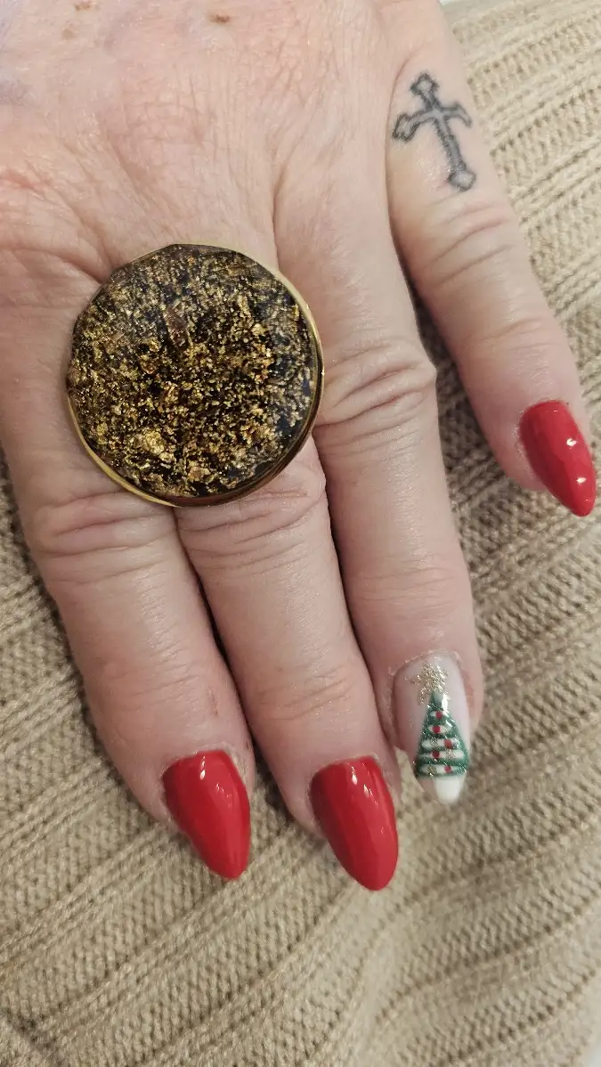 Bague paillette doré