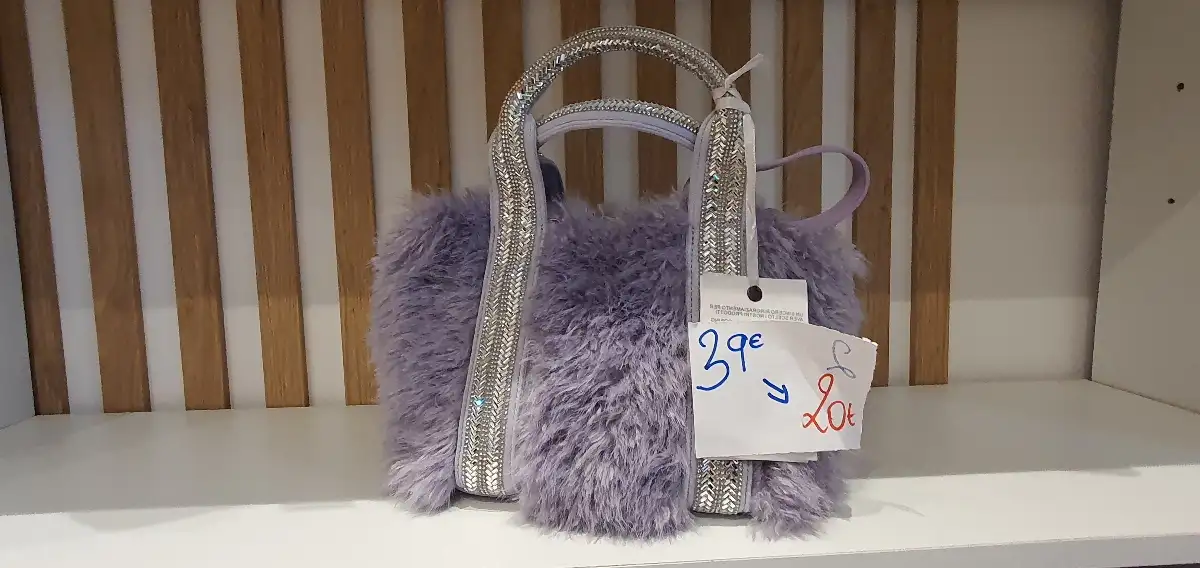 Sac (fausse) fourure mouton lilas