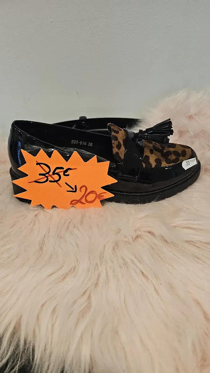 MOCASSIN LEOPARD VERNIS NOIR