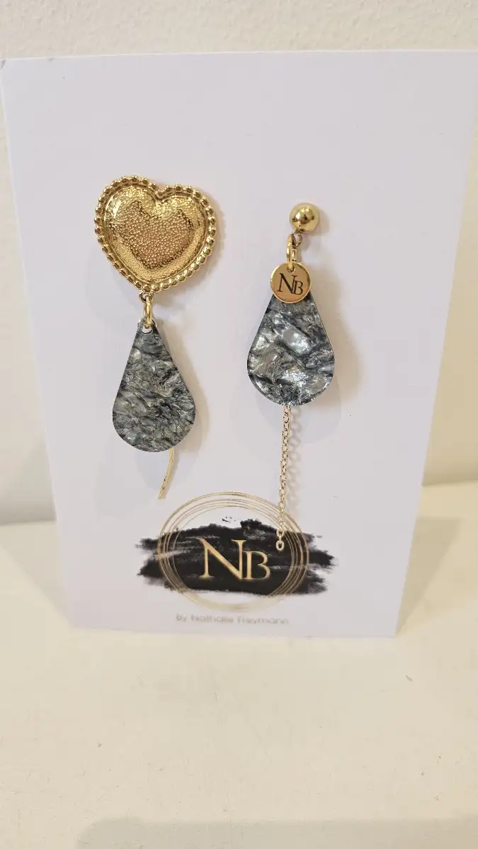 Boucles d'oreilles NB grise