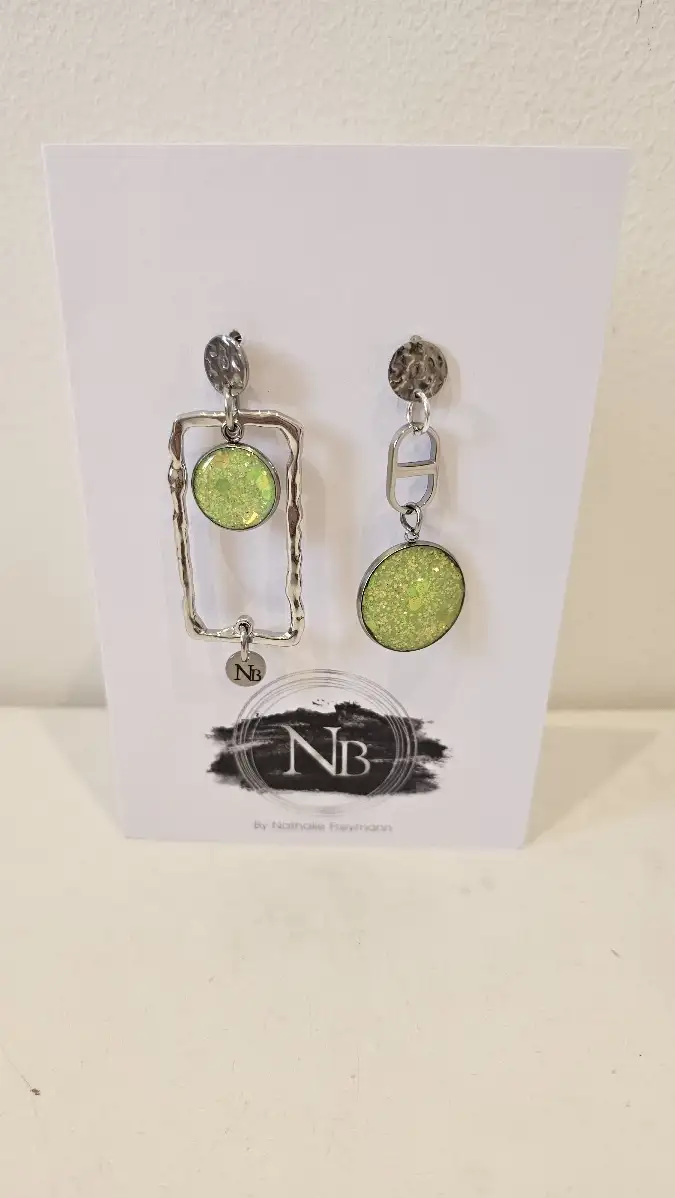 Boucles d'oreilles NB anis argenté