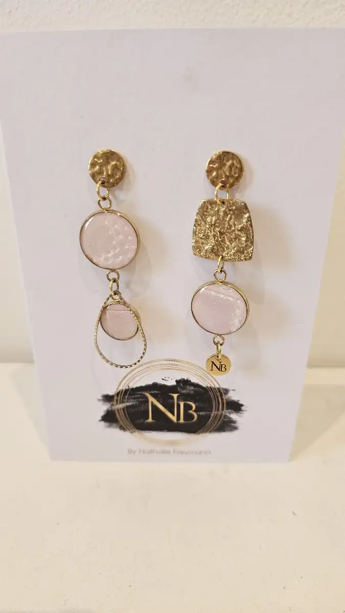Boucles d'oreilles NB doré rose