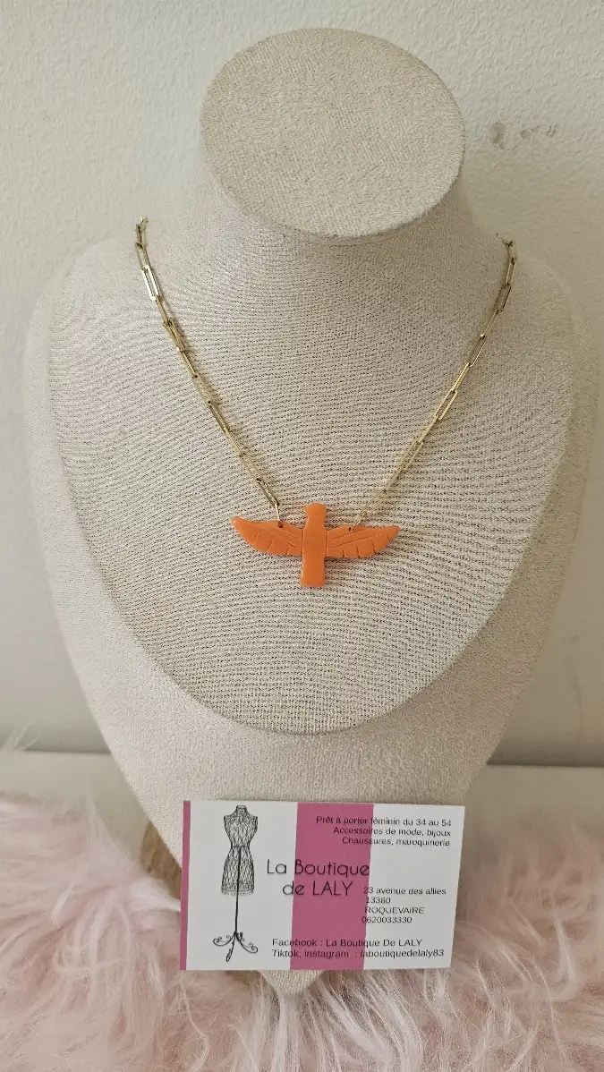 Collier aigle orange